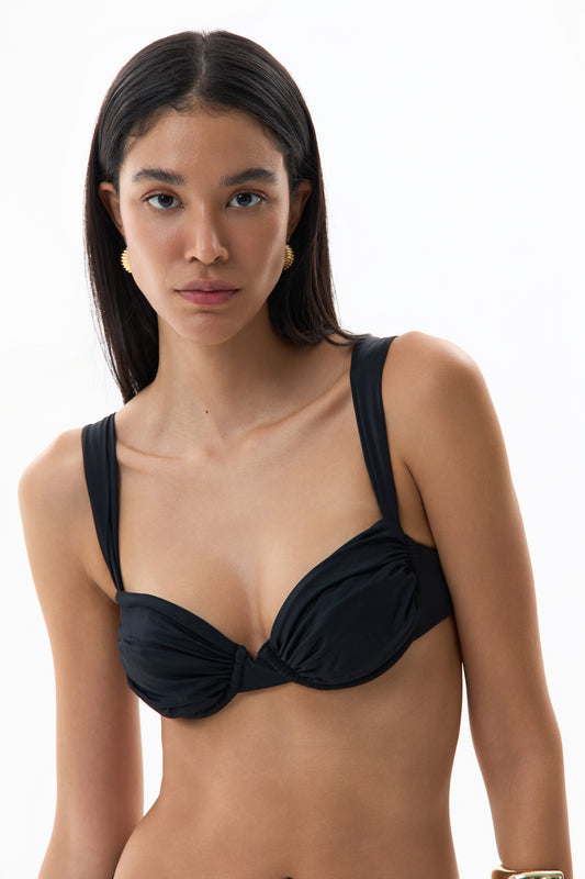 CLASSIC DRAPED TOP - MIDNIGHT BLACK