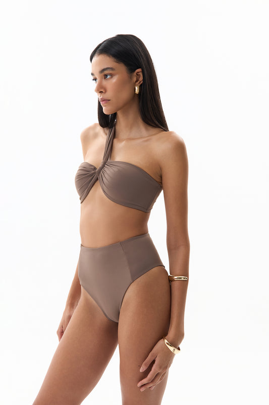 THE HIGH WAIST BOTTOM - CLAY BROWN