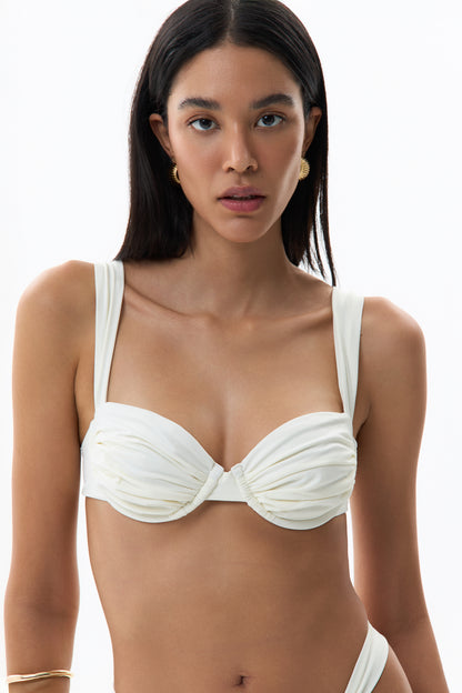 CLASSIC DRAPED TOP - PEARL